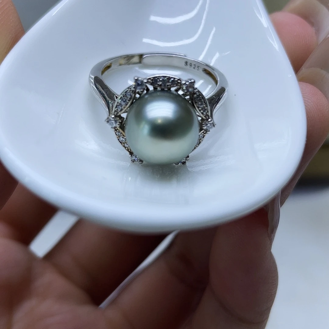 海水珍珠戒指银S925镶嵌