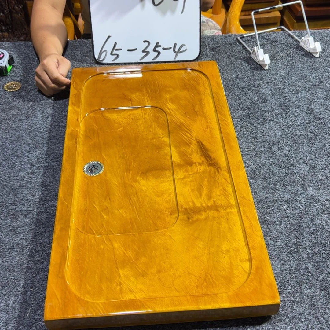 缅甸大叶金丝楠实木茶盘