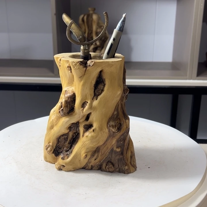 木石榴木榴疤茶桶笔筒