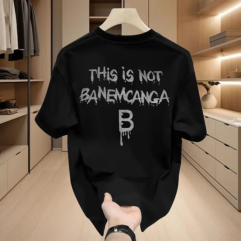 【波总专属-巴家字母2】T2019夏季新款印花气场强大高级短袖男t恤