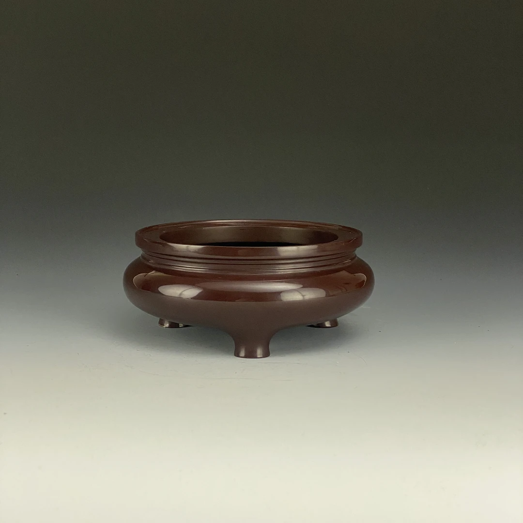 伴庐香堂大漆鬲式炉苏州艺人周月康器型经典铜香炉香薰炉口径13cm