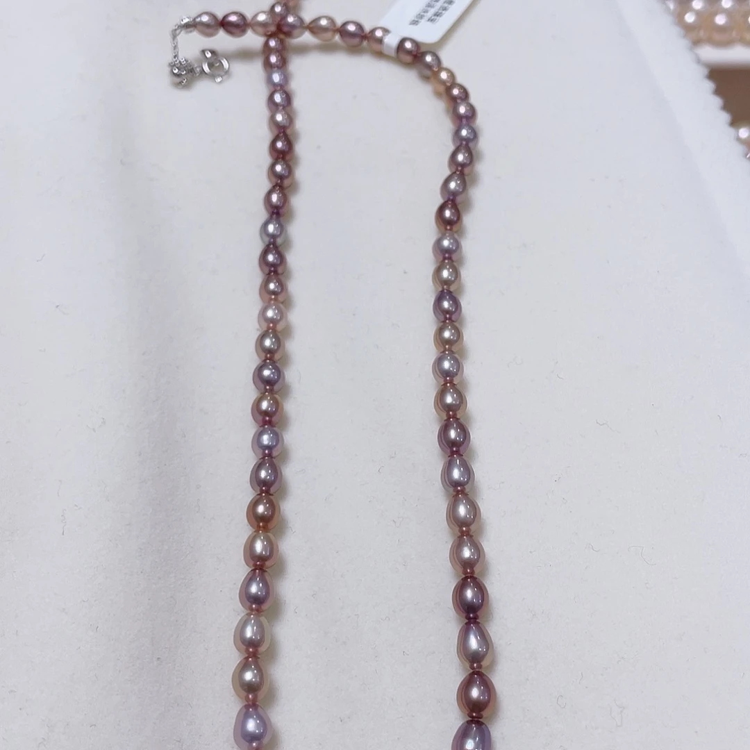 项链银S925镶嵌淡水珍珠