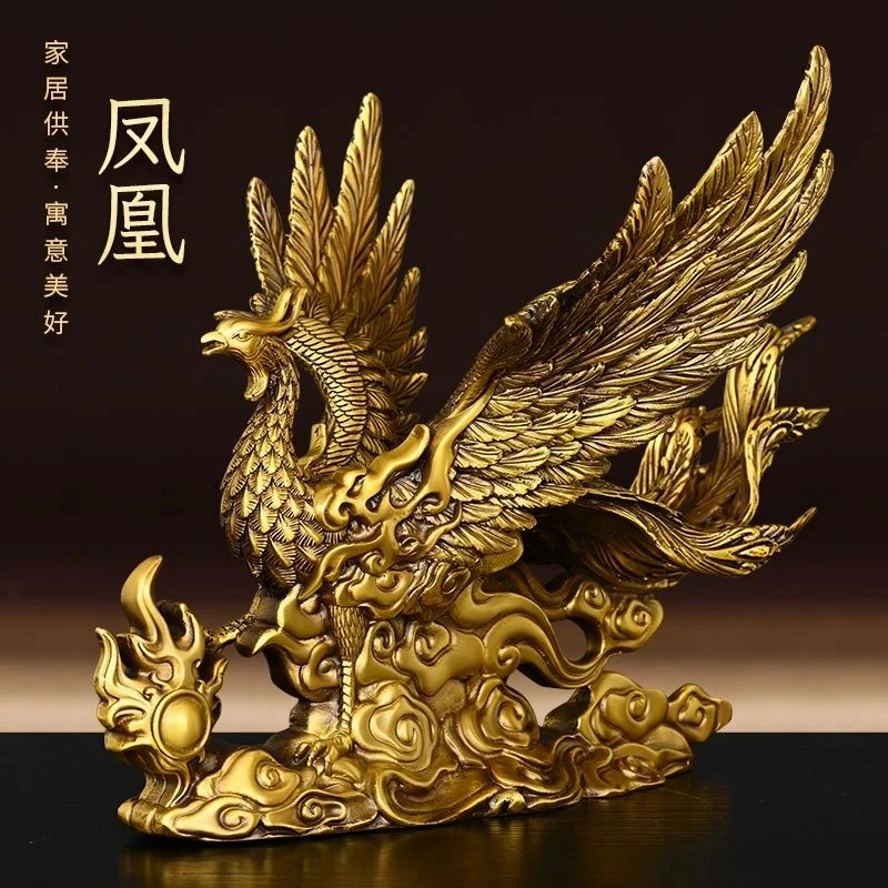 【师傅推荐】祥云火凤凰展翅吉祥纳福家居客厅桌面装饰品工艺品家用