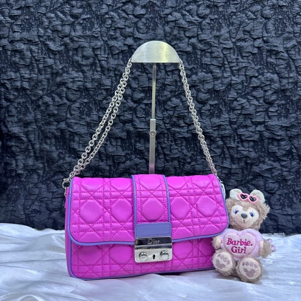 95新 DIOR/迪奥 迪奥紫色斜挎包链条包