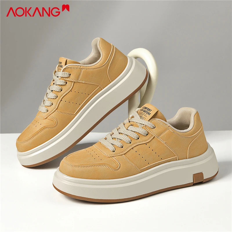 2025秋季百搭舒适白红厚底耐磨增高潮流休闲板鞋潮鞋