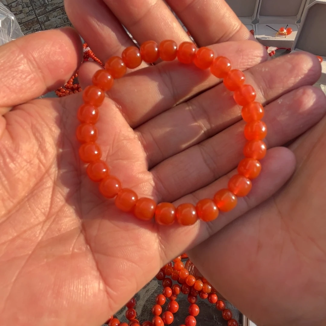 棉***子南红玛瑙未镶嵌颈饰