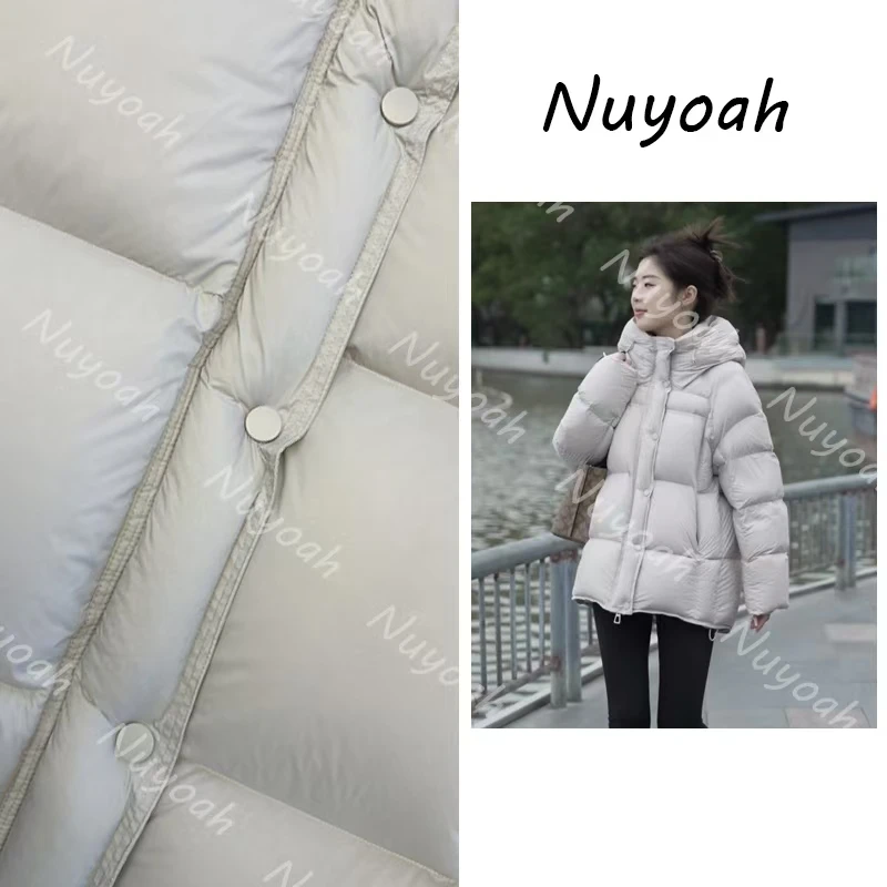 云感泡芙90鹅绒服轻奢时尚保暖外套女连帽加厚一手长冬季JW2