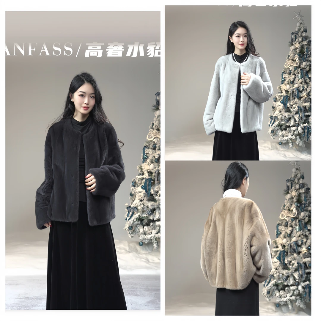 特卖福利/超长袖60cm巨阔版/桑蚕丝内衬/进口天鹅绒水貂外套26003