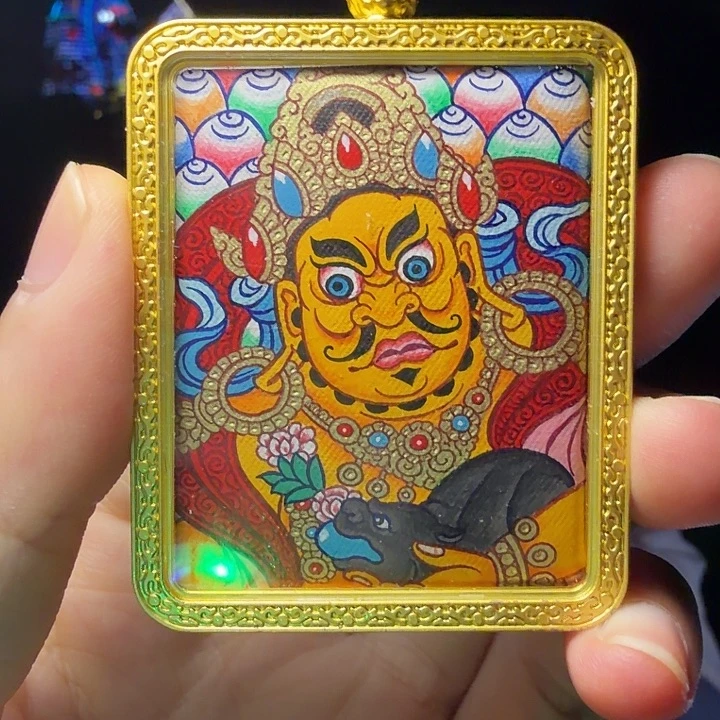 吊坠黄C半身-热贡纯手绘-毛毛