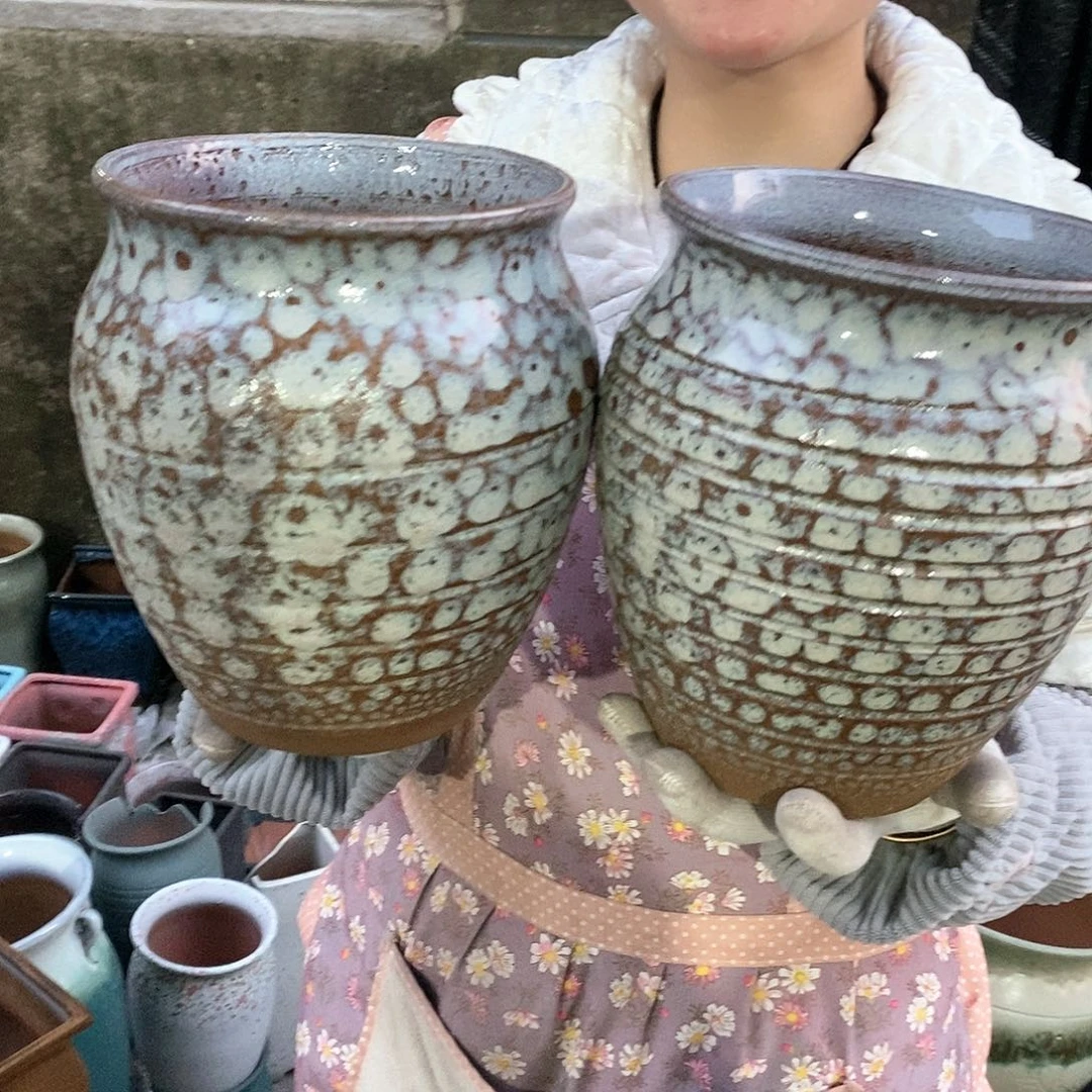 紫砂花盆瑕疵口17高21