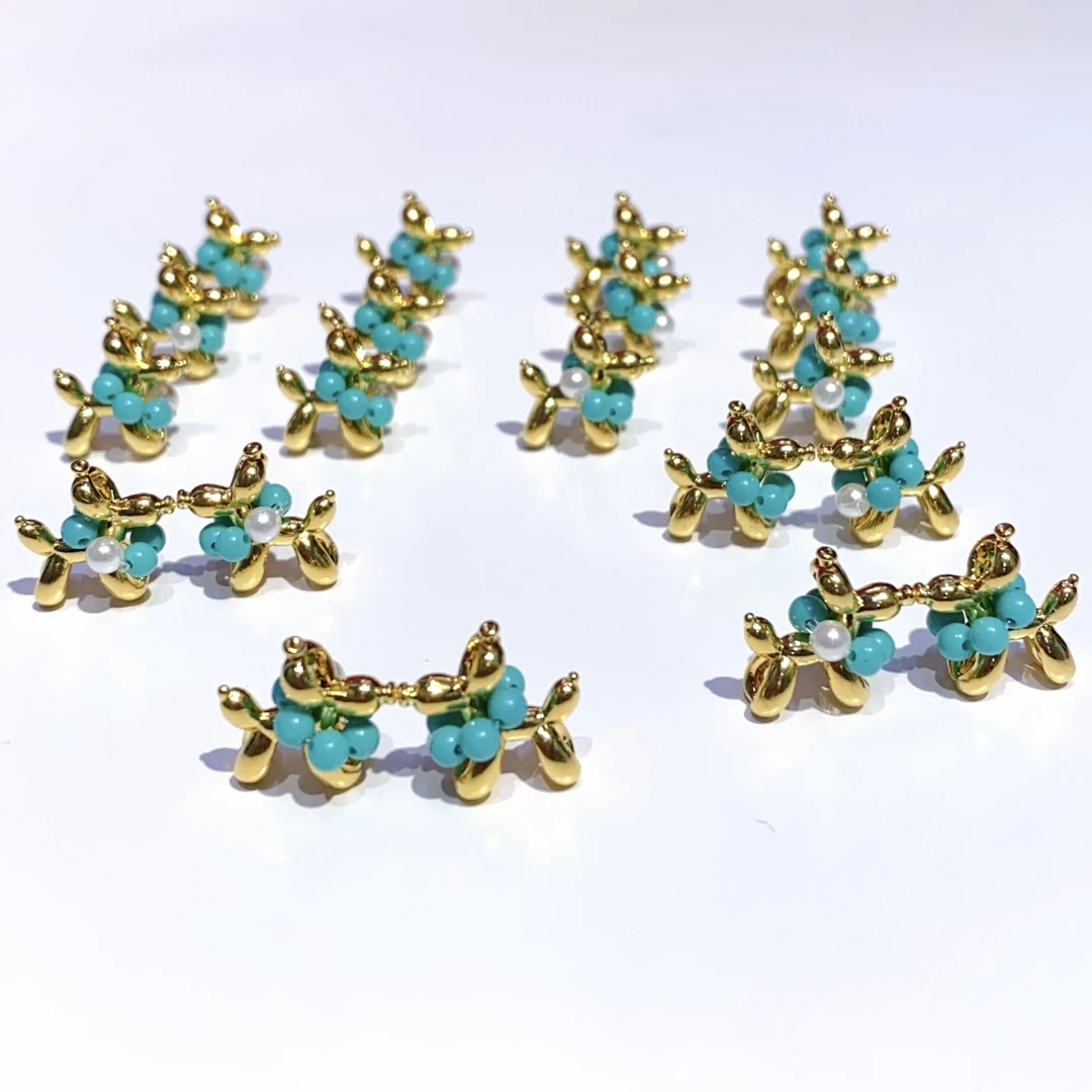 足金999黄金【富贵大人】气球狗转运珠配件水贝黄金