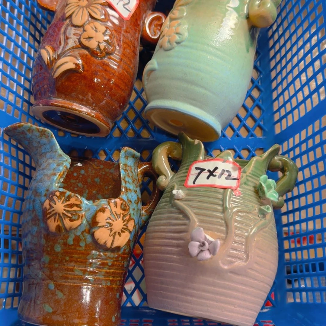 紫砂花盆粗陶精雕