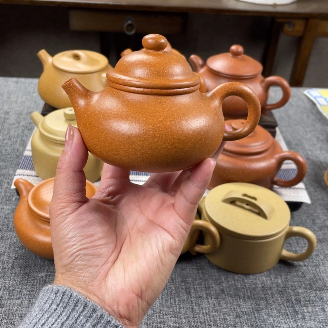 茶壶紫砂金黄段容天全手30目170手工泥