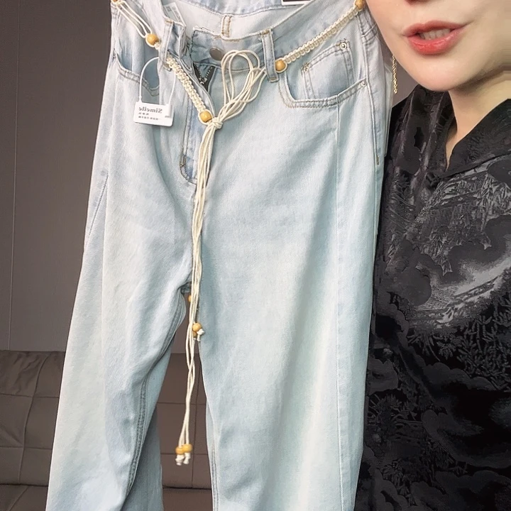 大码假的去拍牛仔裤