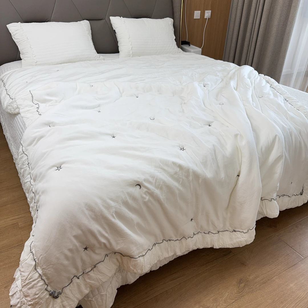 【李英花】韩国莫代尔星星刺绣双人春秋被