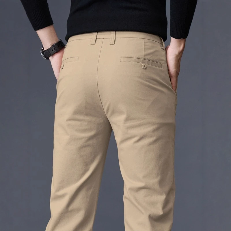 2025春秋冬新款高端轻奢棉新款休闲裤男士直筒修身弹力工装裤子