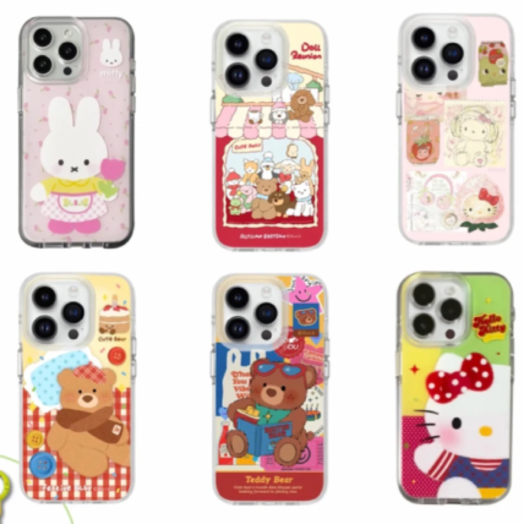 【壳壳不卖】圆边气囊可爱小熊适用于苹果13-16promax防摔手机壳