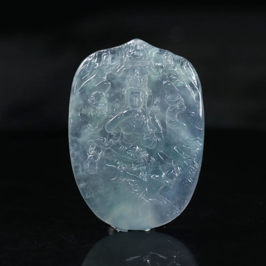 FC24天然缅甸翡翠A货高冰蓝钢千手观音/500446/保利厦门拍卖