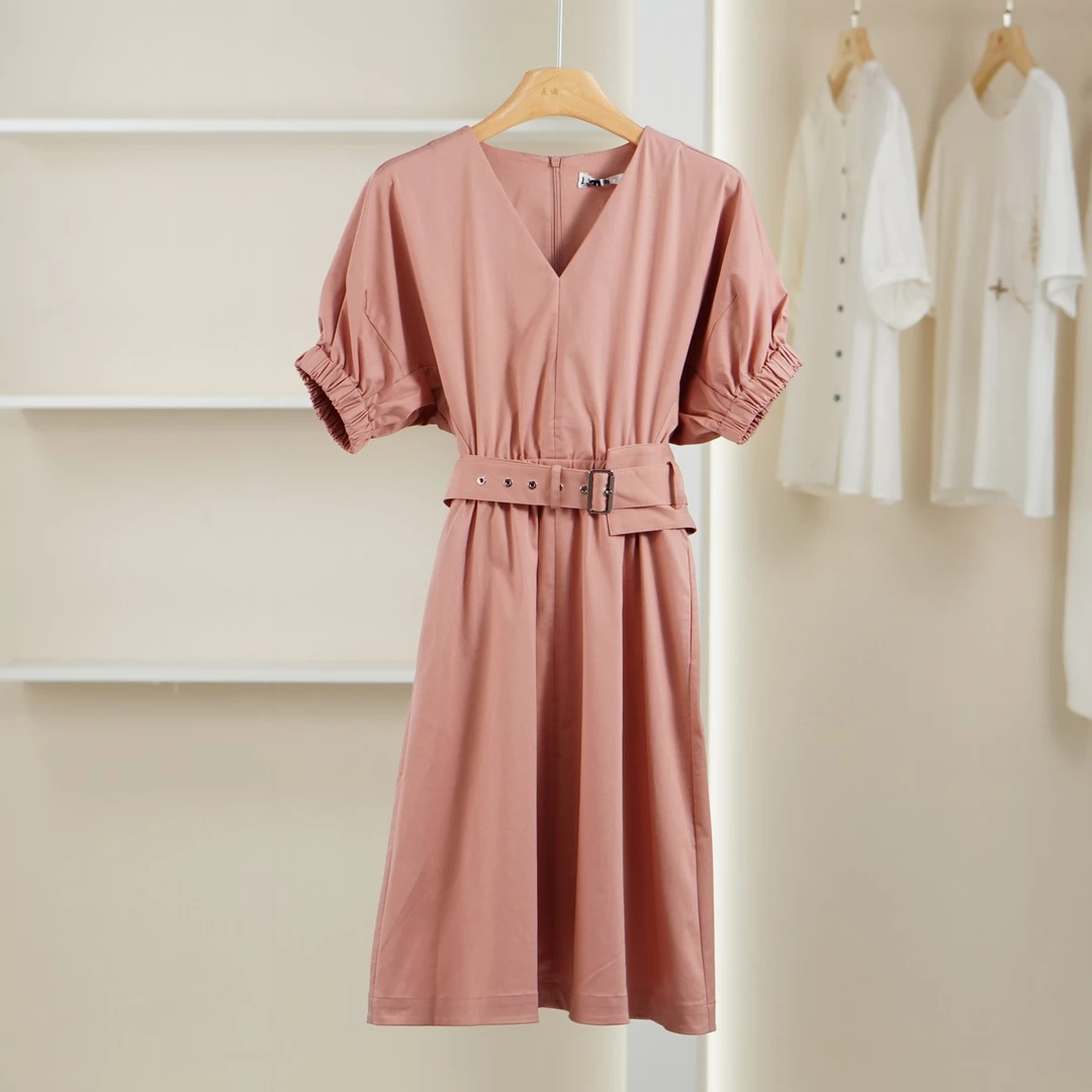 麦迪尚品【LI】506161001 气质收腰连衣裙夏季女装专柜撤柜