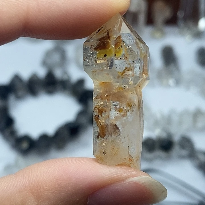 颈饰未镶嵌水晶开窗金中金活胆