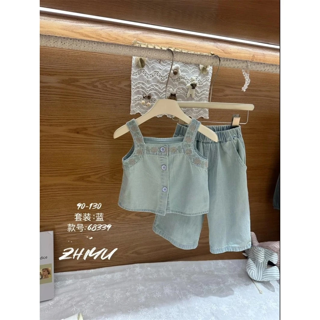 AC518~只语·25夏~牛仔刺绣套装ZY68339