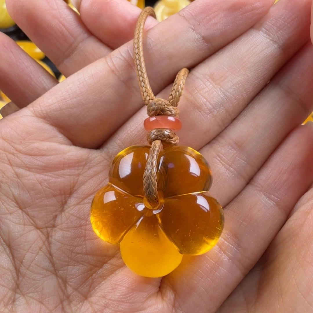好***凉琥珀未镶嵌颈饰纯天然琥珀蜜蜡无优化