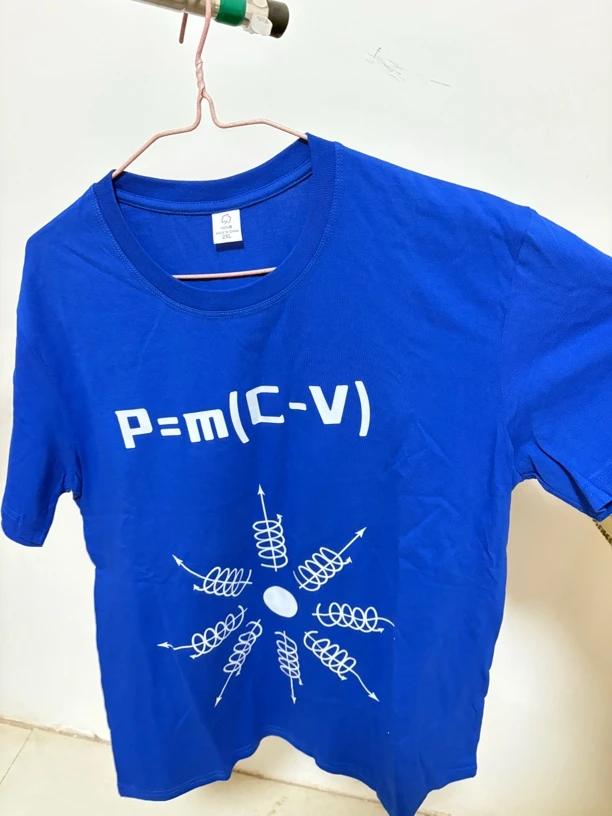 张祥前亲笔签名短袖蓝色男士设计师圆领