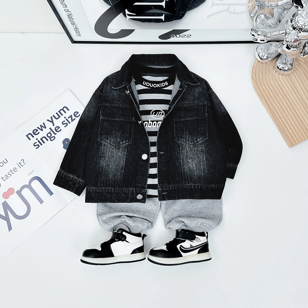 男童牛仔外套春秋2025新款秋装儿童夹克 D-FQ24145 悠悠童话童装