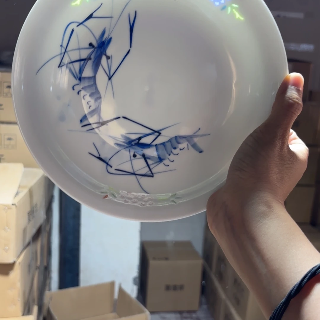 玉瓷景德镇陶瓷盘子两只微瑕