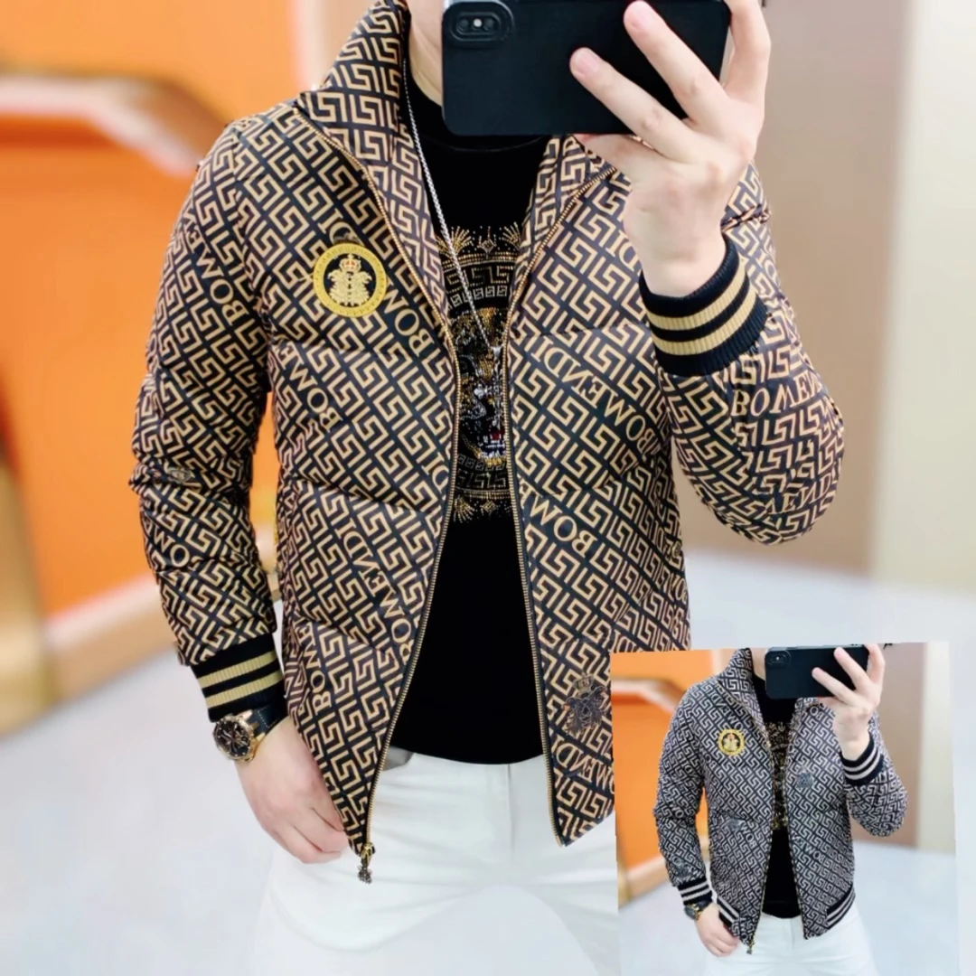 阿凯严选-欧货冬季新款男士修身立领潮流百搭90白鸭绒羽绒服外套