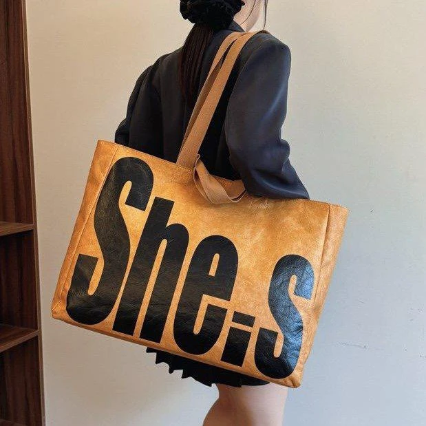 超火新款杜邦纸面大容量单肩手提链条通勤托特休闲斜挎