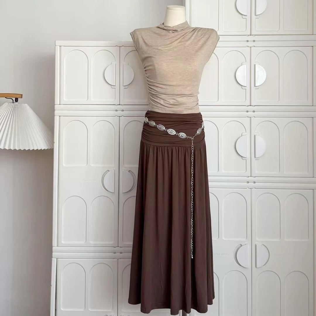 一颗甜桃yikett慵懒迷人修身T恤上衣+半身裙时尚套装女