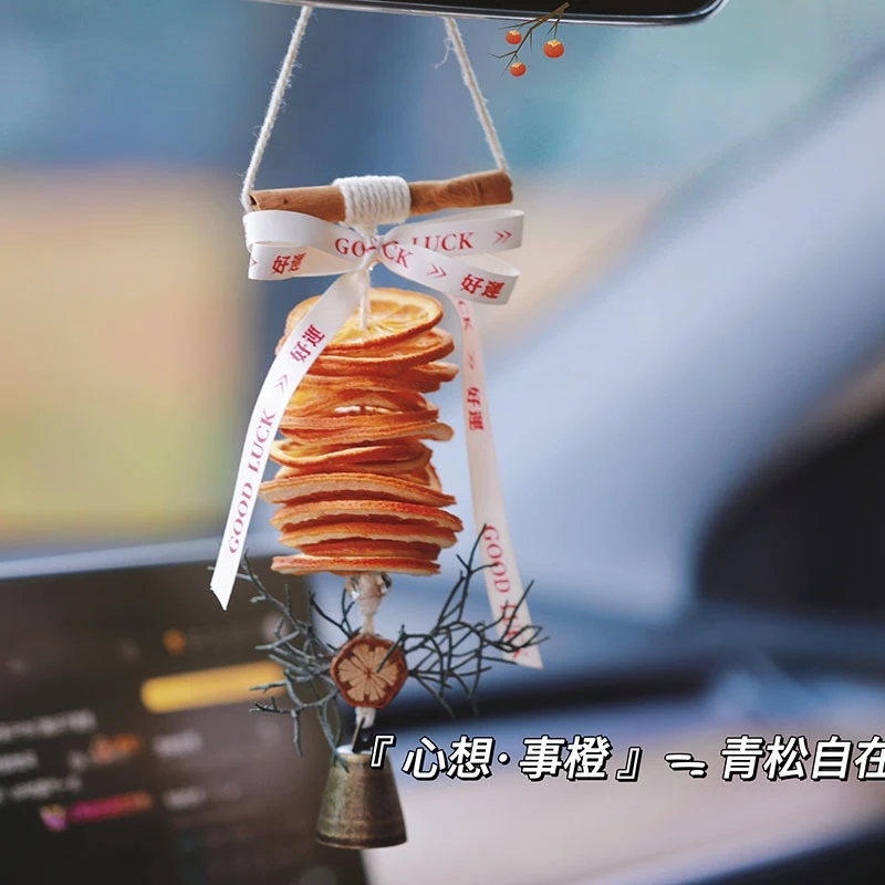 大橘大利橙片汽车挂件干花车挂装饰墙挂氛围平安圣诞礼物车挂挂饰
