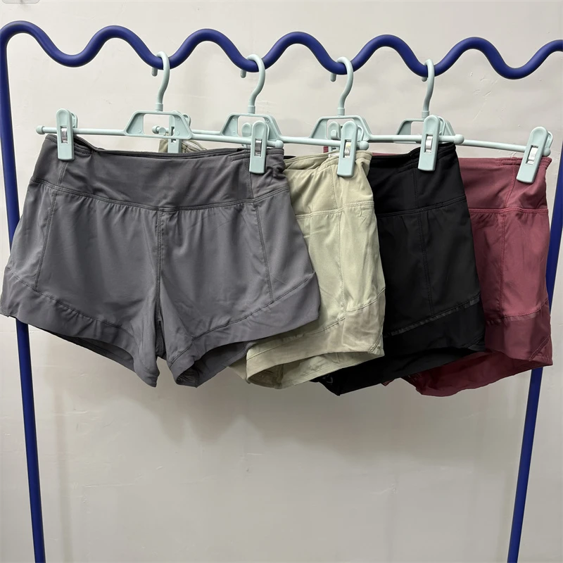 女 运动短裤 假两件防走光 速干裤 健身瑜伽跑步