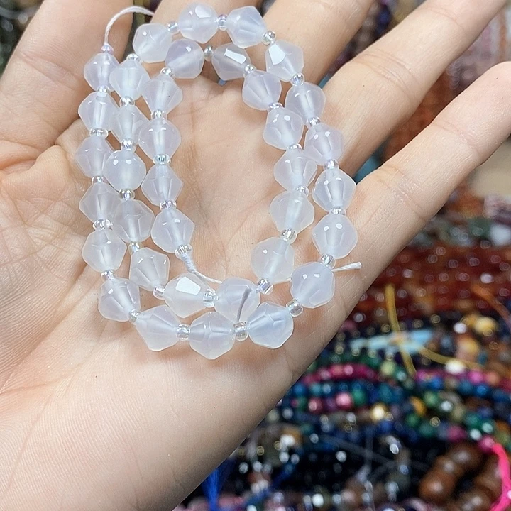 玛瑙/玉髓未镶嵌珠宝半成品玛瑙卡8mm