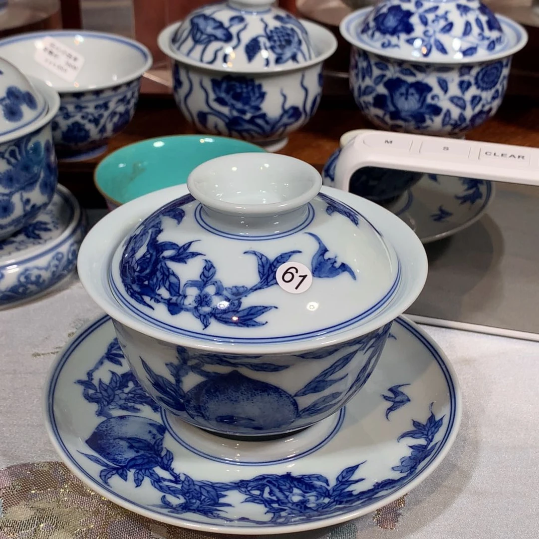 杯子a****761青花桃子三才盖碗