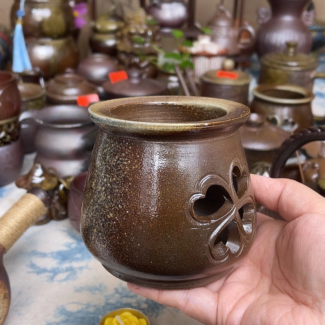 陶手工镂空蜡烛香薰炉温茶器