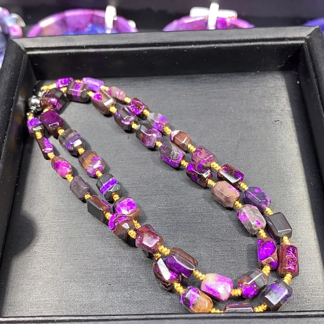 苏纪石（舒俱来）未镶嵌南非舒俱来丝绒钻切项链