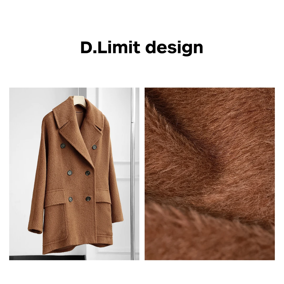 【D.Limit design】简约温柔双排扣短款毛呢外套DLRF10