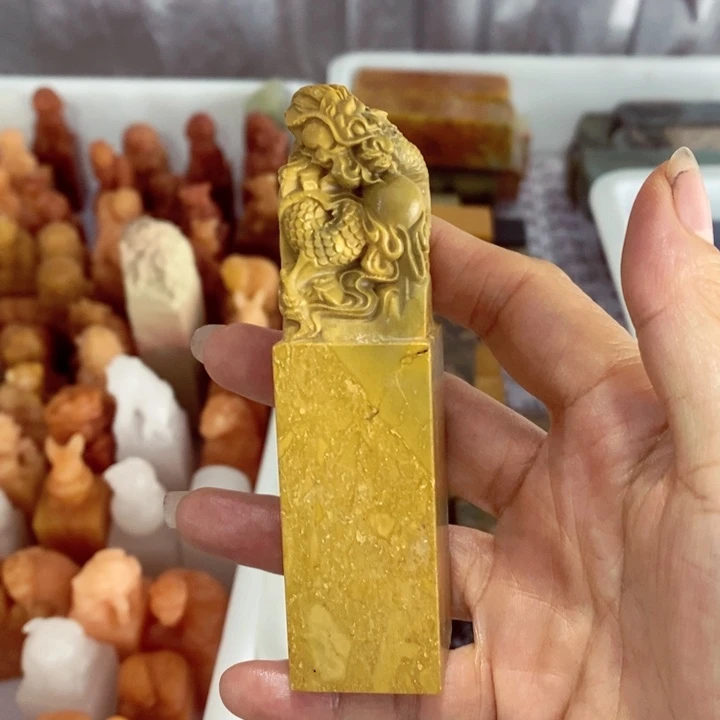 青田石印石躺***猫青田石头