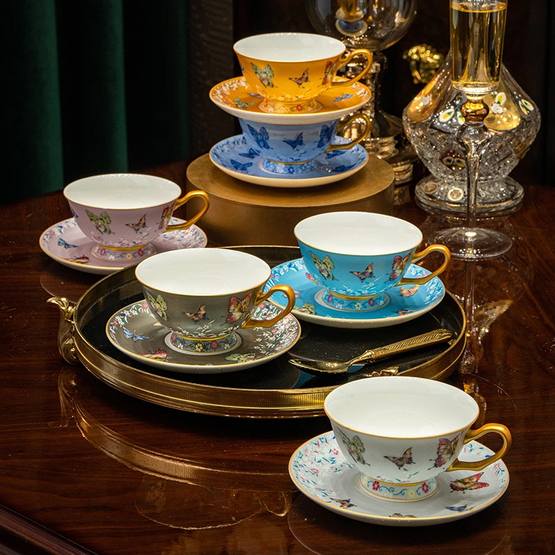 【默默专属】金冠陶瓷景德镇珐琅彩非遗馆藏高档咖啡具礼盒套组