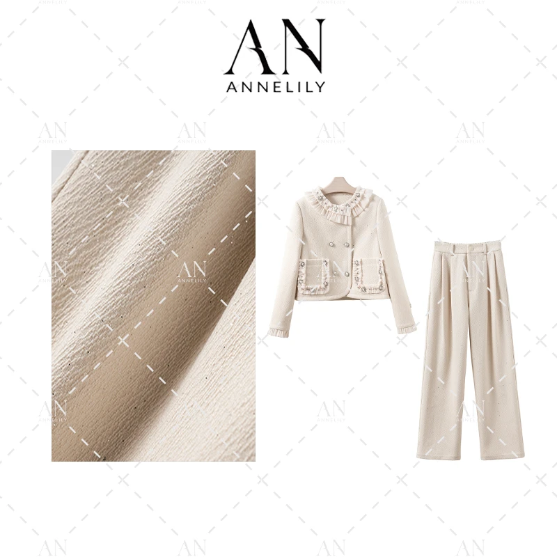 ANNELILY【朵莹】设计师款休闲气质时尚羽绒服长裤套装AT2411007