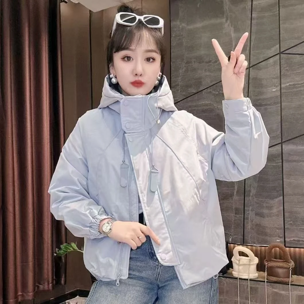 短款秋季夹克外套韩版2025新款连帽冲锋衣外套宽松休闲百搭上衣女