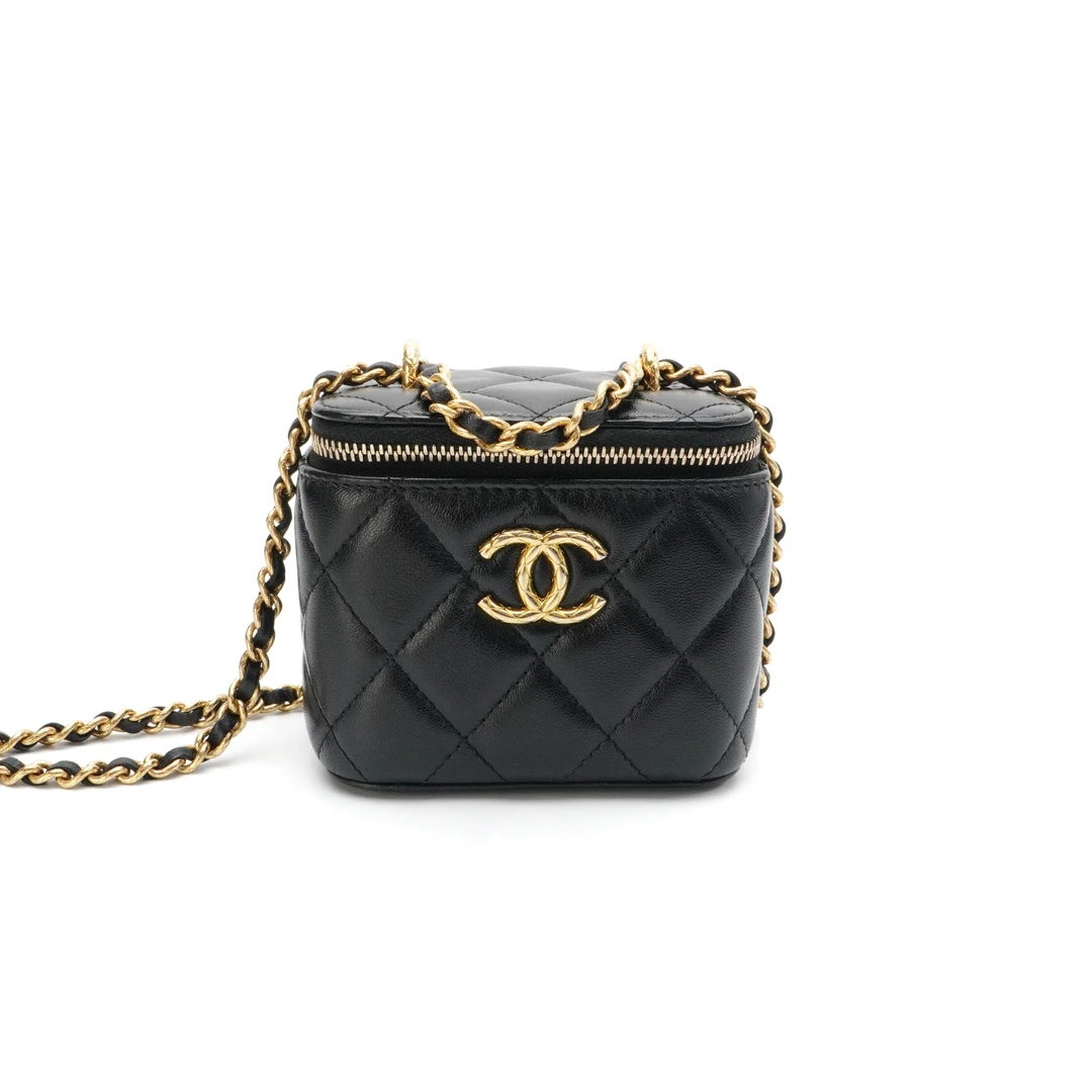 99新 Chanel/香奈儿 （芯片款）Chanel香奈儿23C黑金方盒子包 11050
