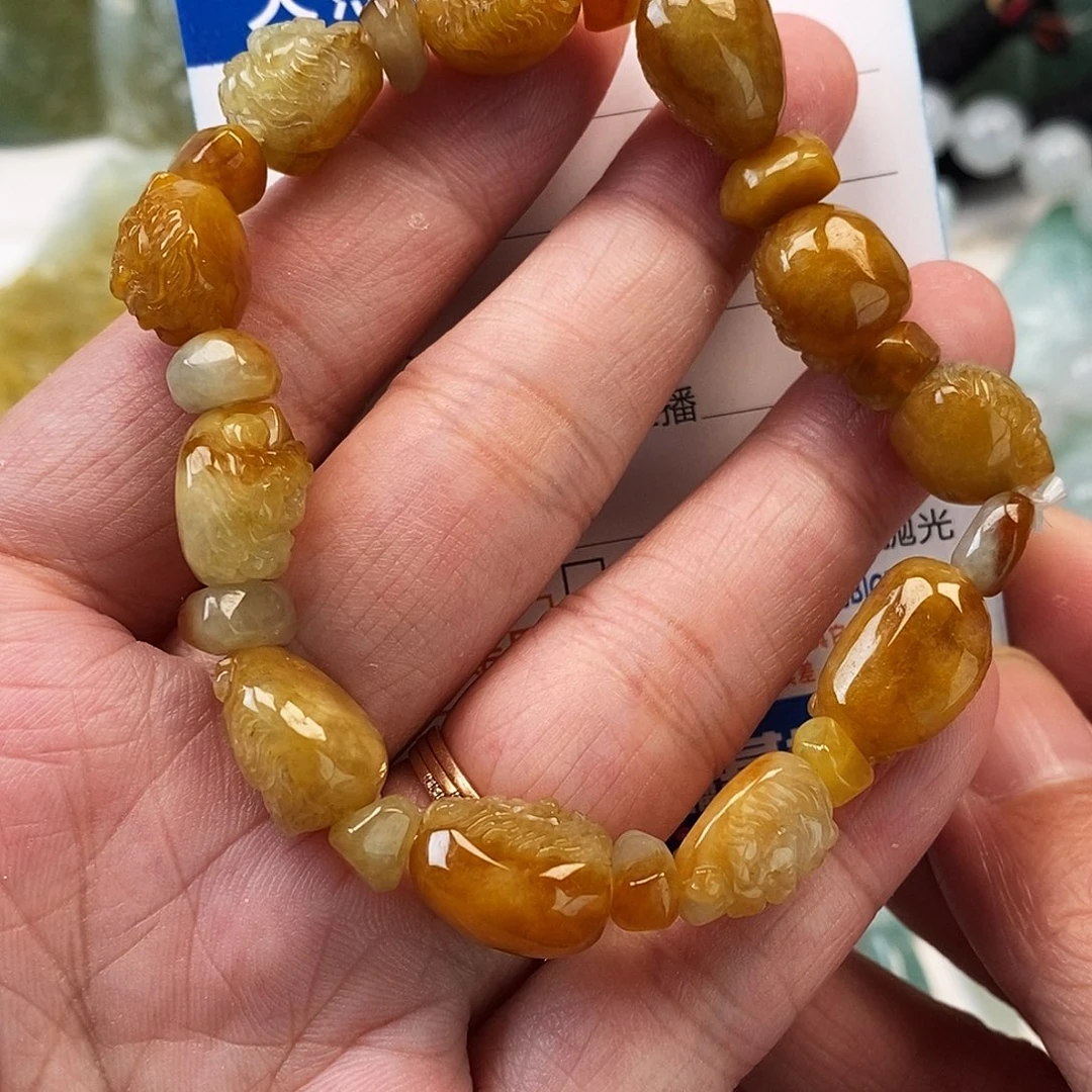 翡翠未镶嵌颈饰钟馗手串