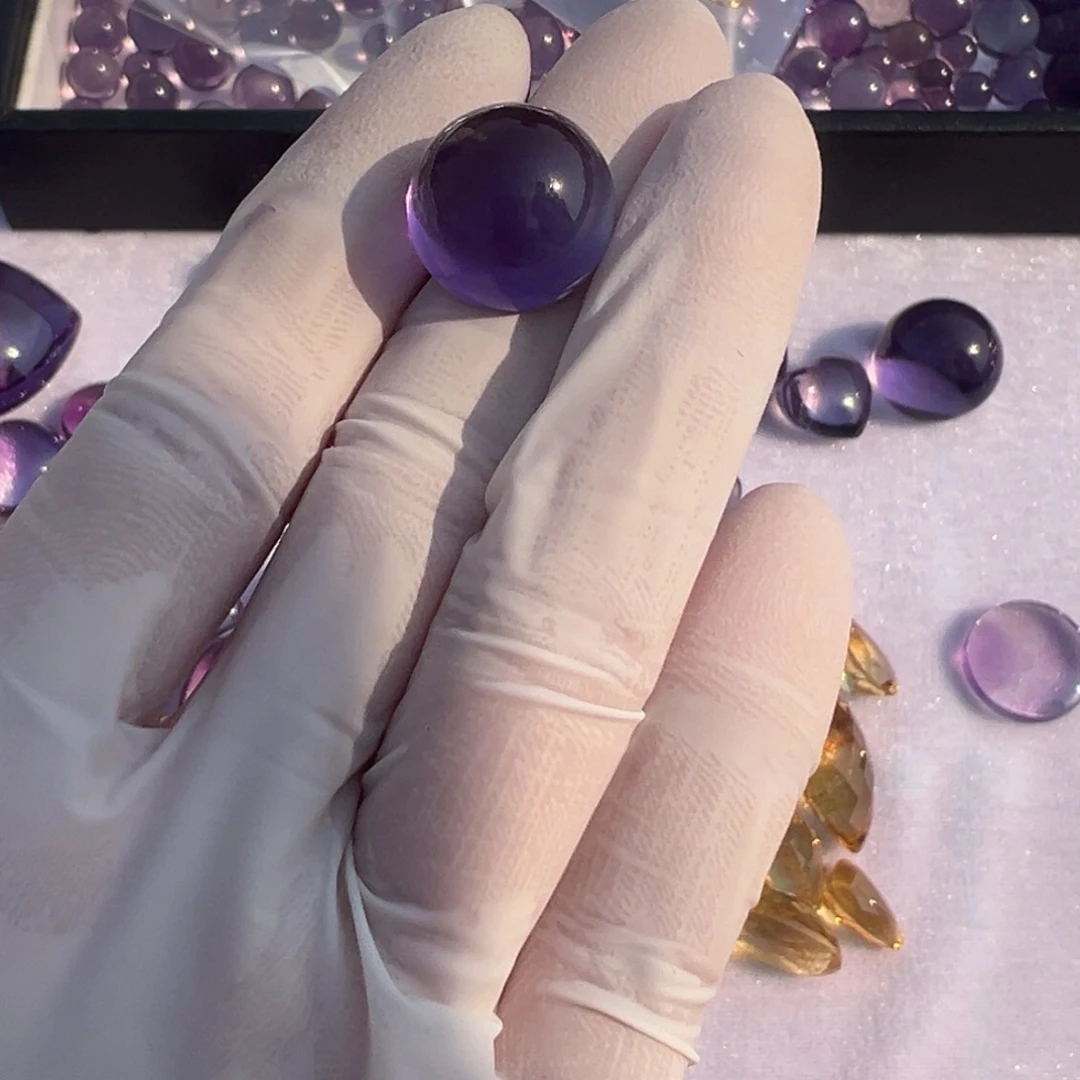水晶紫水晶打孔定制不退换未镶嵌R****n