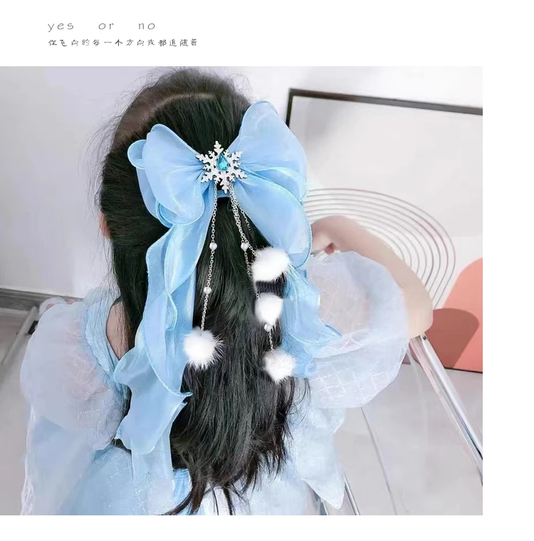 女童蝴蝶结公主发夹儿童可爱淑女立体夹子飘带儿童发饰发圈对夹