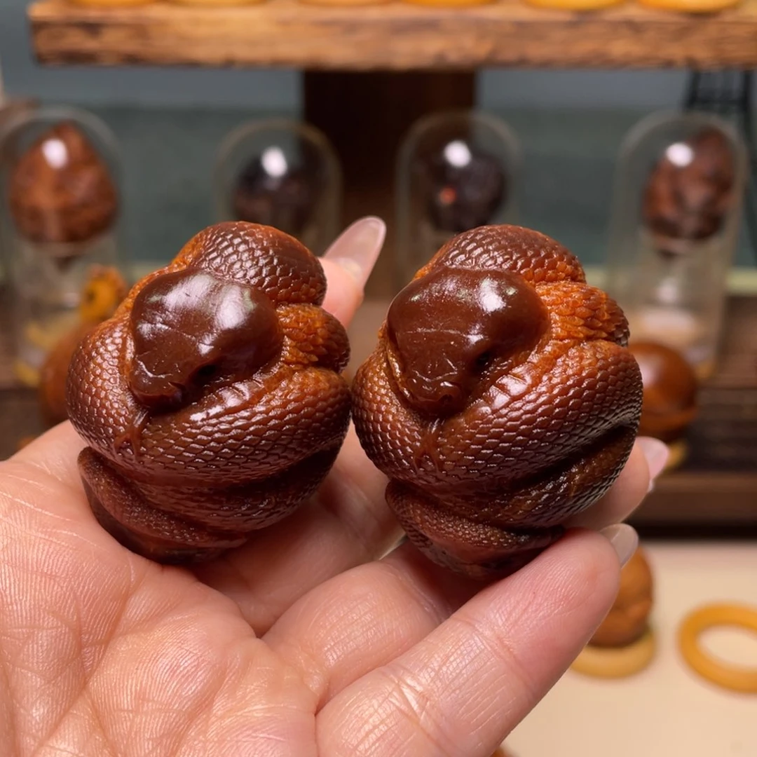 佛螺菩提吊坠回***哥玉华蛇一对 三七左右尺