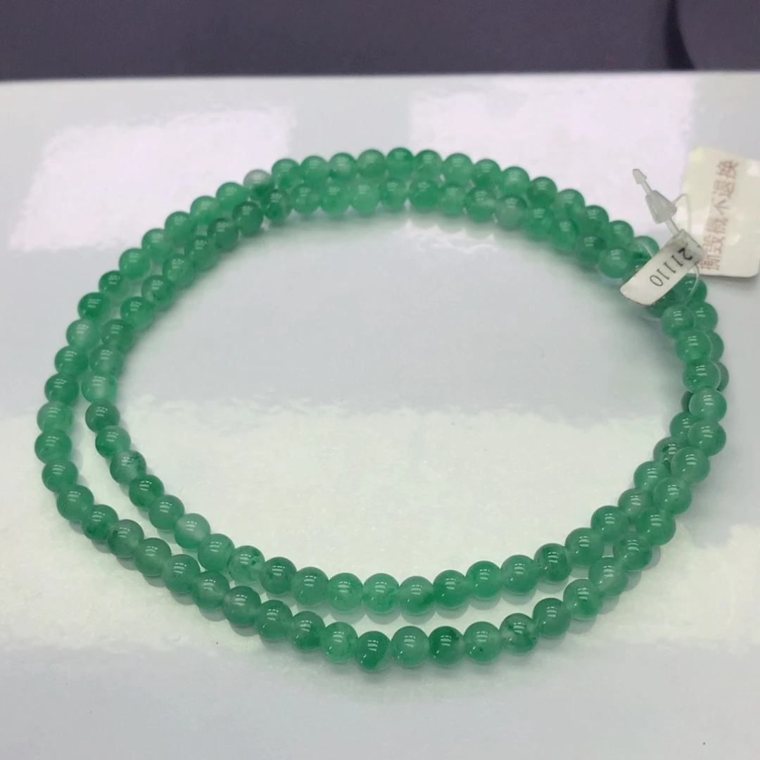 项链未镶嵌石英质玉珠子直径5mm