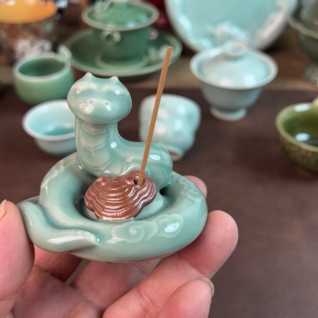 踏***松瓷片龙泉窑龙泉青瓷茶器